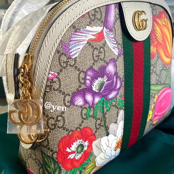 Gucci Ivory Ophidia supreme Floral crossbody bag / shoulder bag - Picture 11 of 15